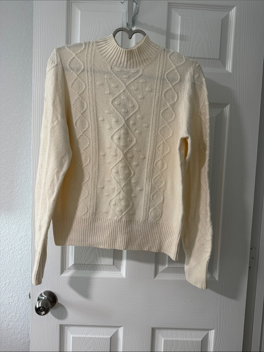 Lucky Brand Cream Cable Turtleneck Sweater